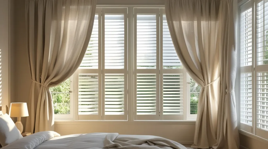Privacy and Light Control The Practical Side of Window Shutters with Curtains