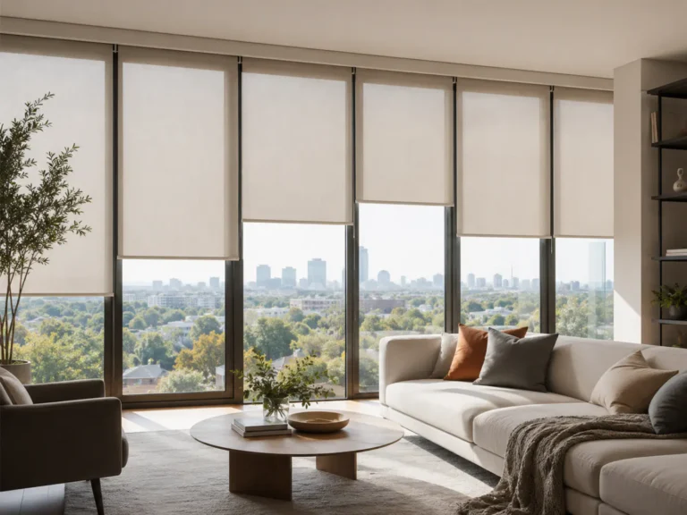 Home 19 Best Automatic Blinds for Every Room: Best automatic blinds for a bright living room with large windows