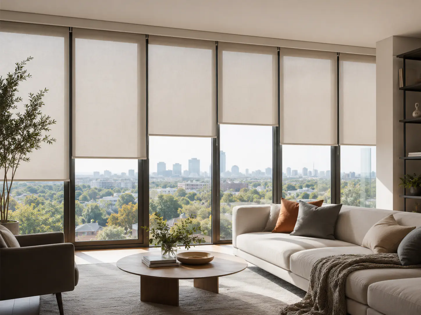 Blog 13 Best Automatic Blinds for Every Room: Best automatic blinds for a bright living room with large windows